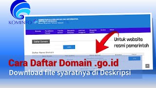 Cara Daftar Domain go.id Terbaru