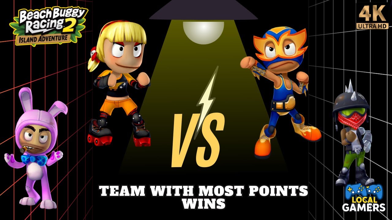 Benny & Roxie vs El Zipo & Clutch (2v2) | 4 Players Split Screen