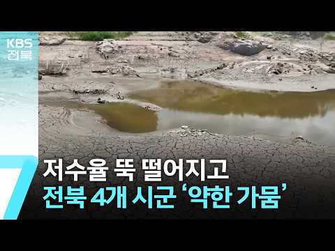 저수율 뚝 떨어지고…전북 4개 시군 ‘약한 가뭄’ / KBS  2026.08.03.