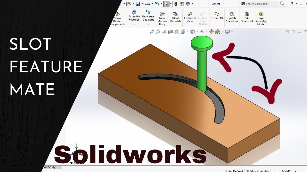 Slot Mate SolidWorks (Assembly Mate) YouTube