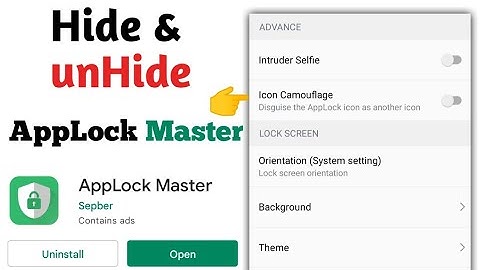 How To Hide and Unhide AppLock Master on Android || hide applock master || unhide applock master