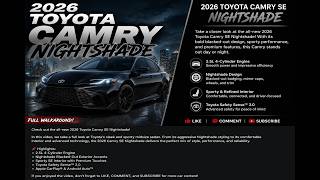 2026 Toyota Camry SE Nightshade | Full Walkaround, Features, Interior & Test Drive! 🌑🚗