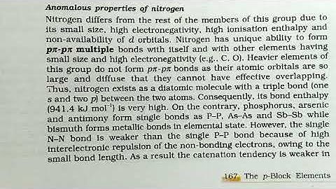 Anomalous behavior of Nitrogen