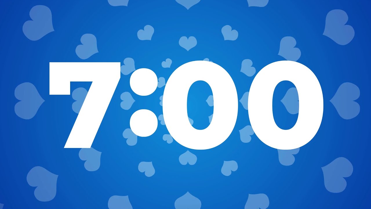 7 Minute Timer Without Music 7 Minutes Stopwatch with Hearts YouTube