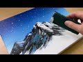Painting snowy mountains  easy acrylic painting technique