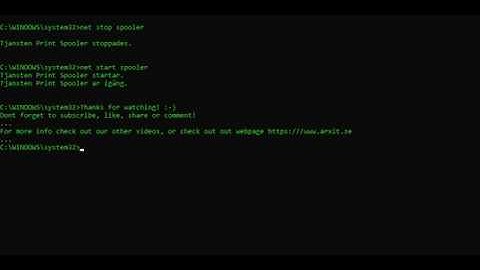 How to restart the print spooler service from Windows command prompt