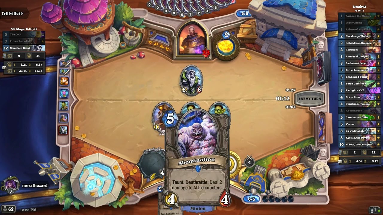 Priest vs Mage [Xyrella Deathrattle Deck]