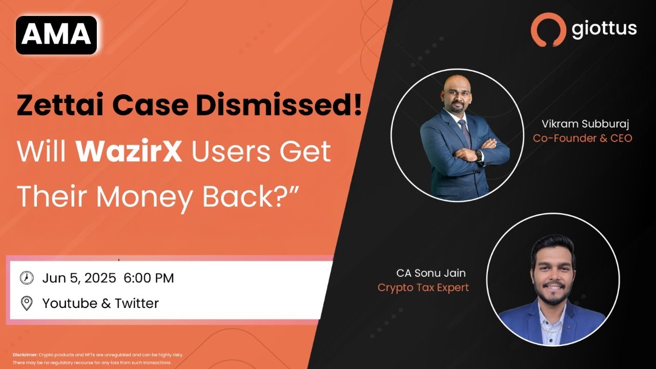 Giottus CEO Vikram Subburaj & Web3 CA Sonu Jain Decode WazirX Court ...