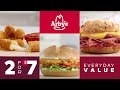 Arbys 2 for 7 everyday value  beef n cheddar