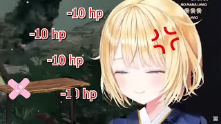 Ame Rages on Desk-kun after getting Boss to 1 hp... (VOLUME WARNING) [HOLOLIVE EN]