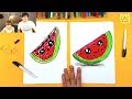 How to draw Cute Watermelon KAWAII