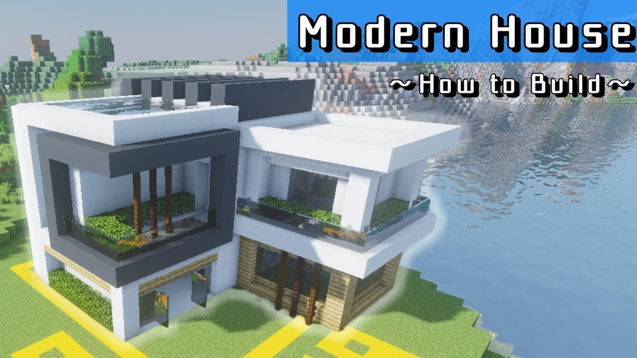 マインクラフト モダンな家の作り方 2階建ての豆腐建築を組み合わせてオシャレな現代風に Minecraft How To Build Modern House Youtube