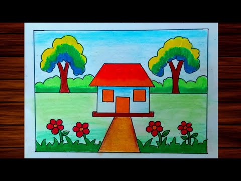 Very easy house Senary drawing || Senary drawing || Drawing || House ...