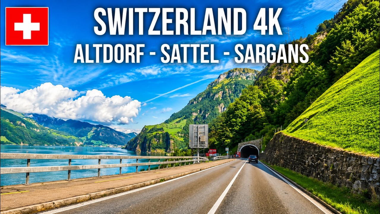 Switzerland Drive: Altdorf to Sargans (4K Real Time)