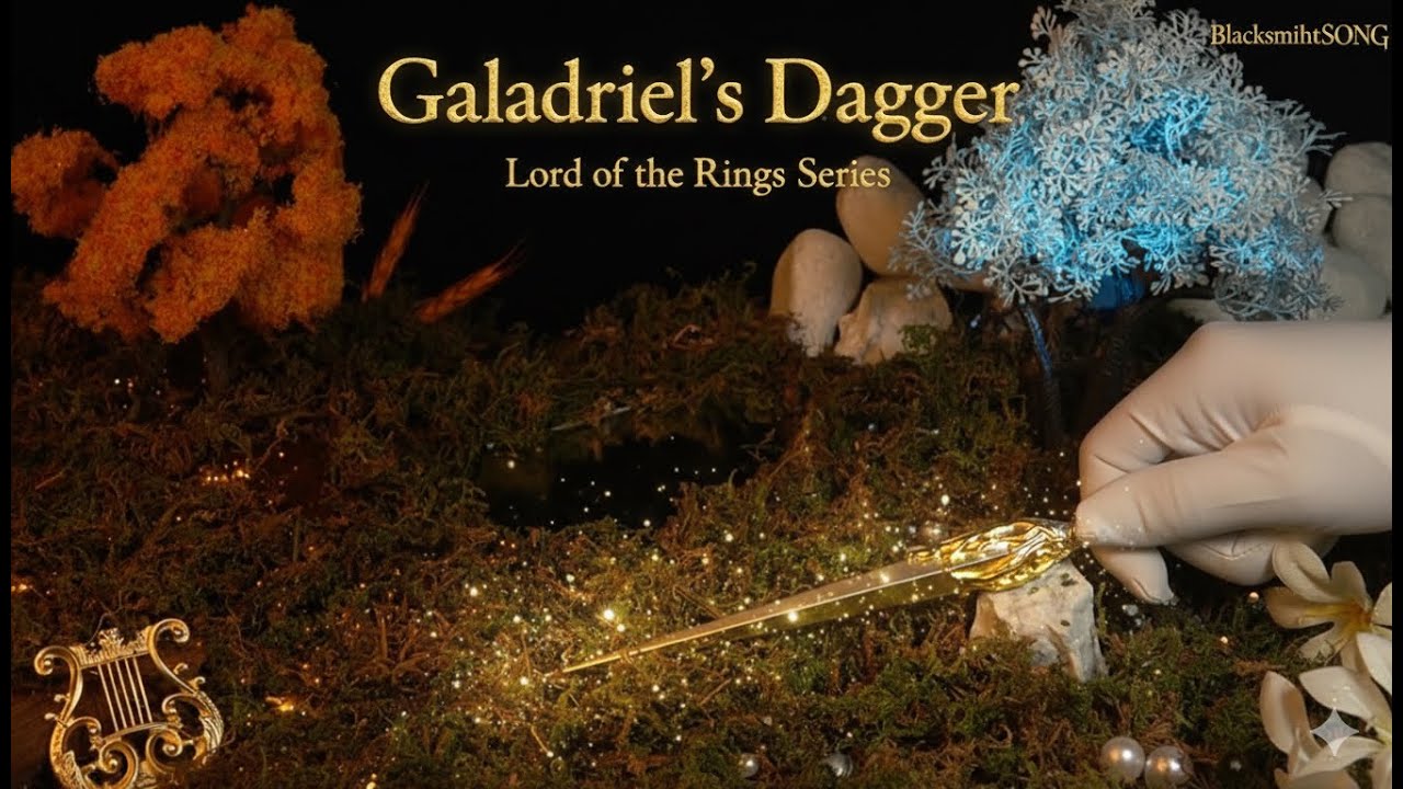 Galadriel's Dagger Replica – 22cm Die-Cast Metal Dagger | Two Metals, One Promise — video still from the handmade miniature scene