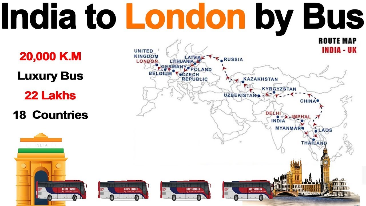 road trip from india to london map