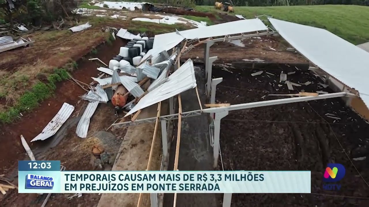 Estragos causados por temporais passam de R$ 3,3 milhões em Ponte Serrada