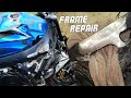 2012 GSXR 1000 Wrecked Bike Rebuild (PT. 3 TOTALED frame REPAIRED)
