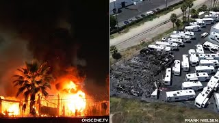 $1.5M in RVs burned in massive fire at Santa Fe Springs dealership