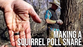 Setting up a Squirrel Pole Snare With Brass Wire | TJack Survival
