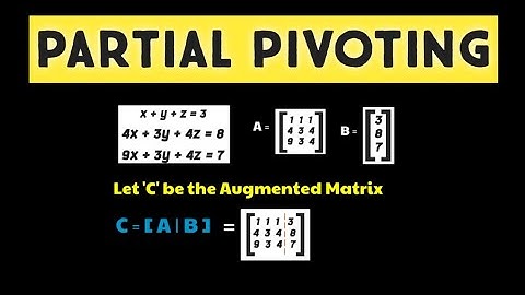 Partial Pivoting Method | Gauss Elimination Method with Partial Pivoting | Numerical Methods | BCA