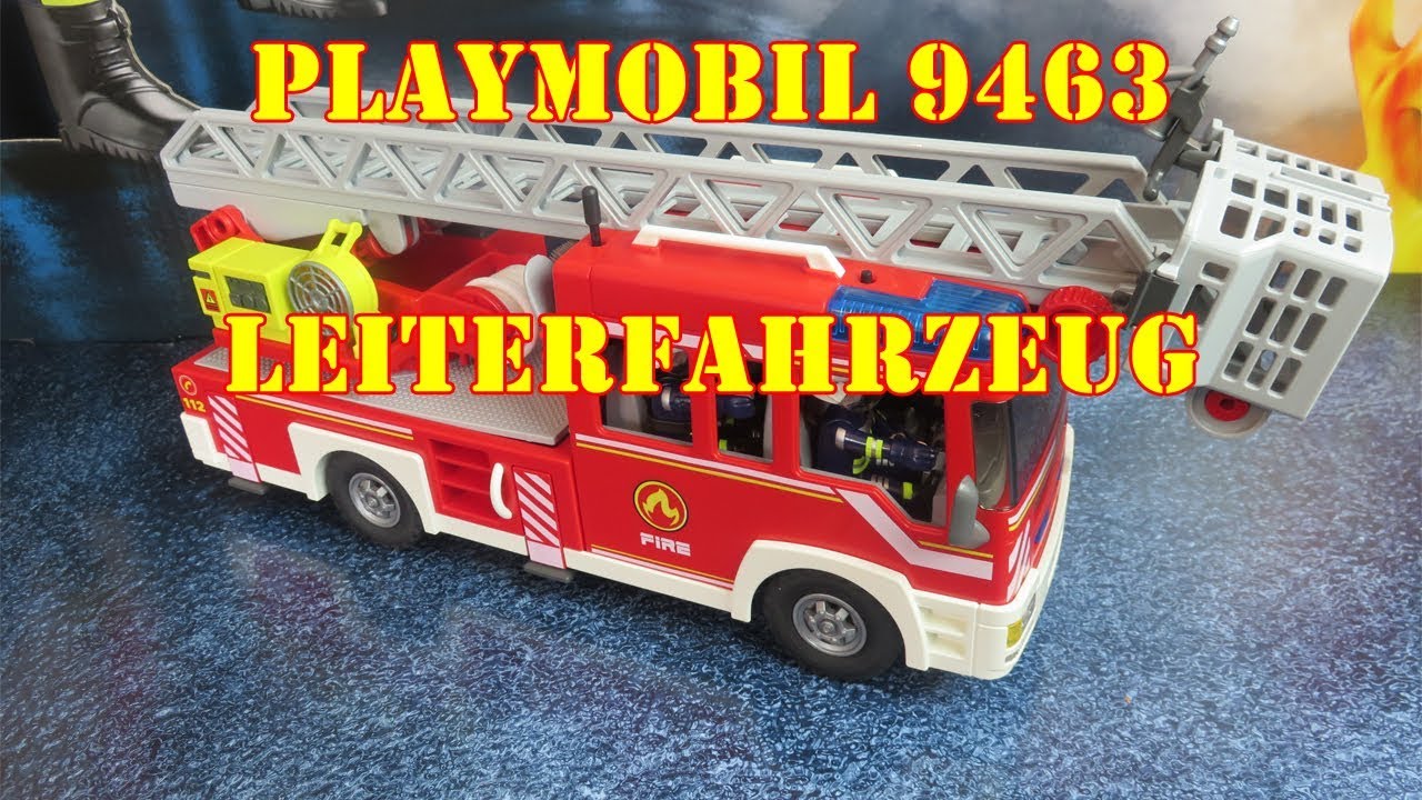  Playmobil 9463 - Feuerwehr-Leiterfahrzeug mit Blaulicht und Sirene by Bildidee 