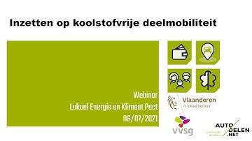 Webinar: Inzetten op koolstofvrije deelmobiliteit binnen het Lokaal Energie- en Klimaatpact