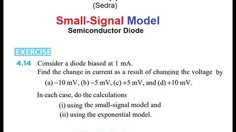 (E)EDC(S) Exe 4.14 || Small Signal Model of Diode