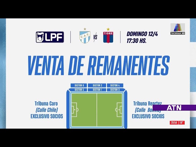 Venta de entradas para el Decano: Atlético recibe a Tigre este domingo en el José Fierro