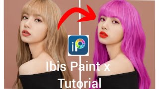 Ibis paint x tutorial (lisa blackpink) purple hair edit.