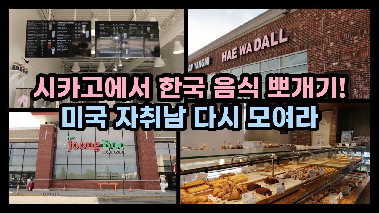 [미국일상 vlog] 시카고 한인타운에서 한국음식 쇼핑하기! | 중부마켓 | 해와달 | 뚜레쥬르 | 팔공티 | 시카고 맛집  | 한식당 투어 |  맛집정보