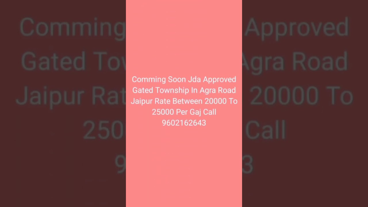 Comming Soon Jda Approved Gated Township In Agra Road Jaipur 