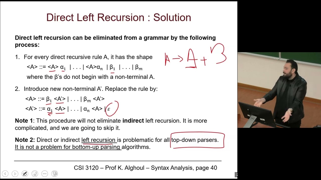 CSI3120 - 09 - Syntax Analysis part 3 - Concepts of Programing Languages