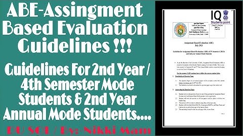 ABE-Assingment Based Evaluation Guidelines 2021. Second Year Semester & Annual Mode Students. DUSOL.