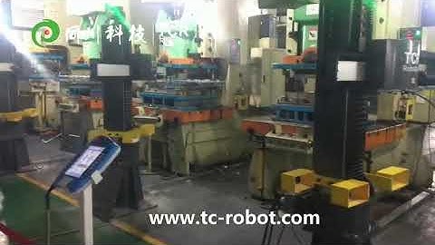 C Frame Stamping Press Automation with 10kg Robotics | TCR-Robotics Thailand-20201015
