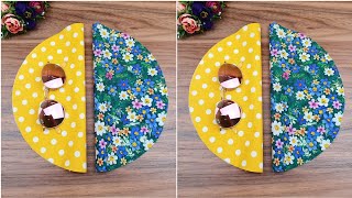 How to sew a glasses case in the easiest way with 2 circular pieces of fabric?