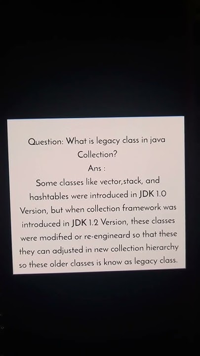What is legacy class in java Collection?#java #technical # ...