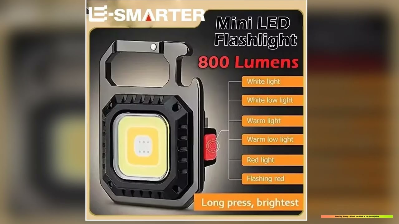 Mini LED Flashlight Magnetic COB Outdoor Camping Pocket Work Light 800 Lumens USB Rechargeable 7