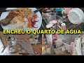 INUNDOU O QUARTO NESSA MADRUGADA! ESTRAGOU O PISO LAMINADO DO QUARTO? + ROTINA ALMOÇO #FAMILIAPIROLO