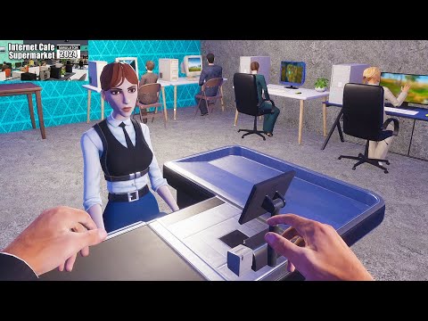 AKU SEWA KASIR CANTIK DI WARNET INDOMARETKU! Internet Cafe & Supermarket Simulator 2024 GAMEPLAY #2