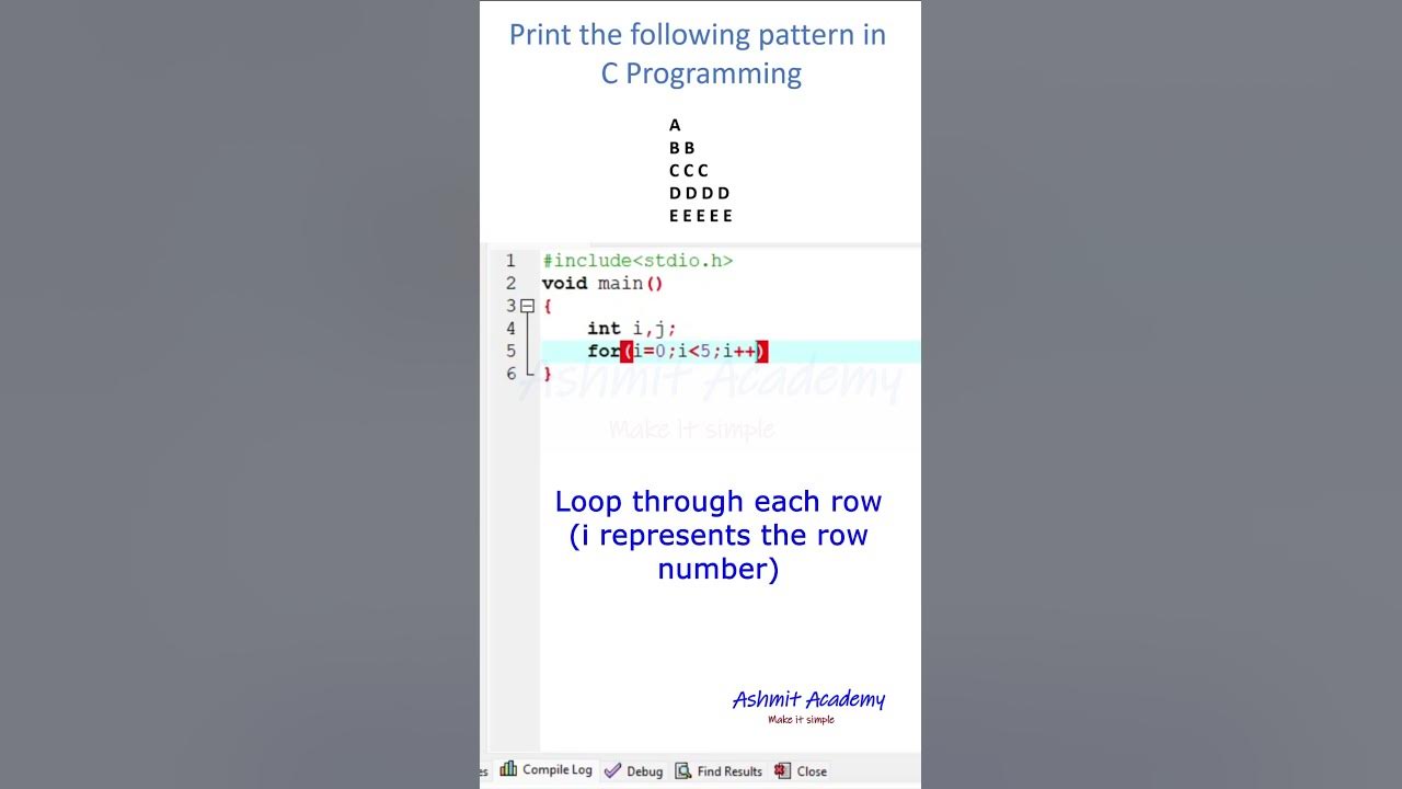 Print the given pattern in C Programming - YouTube