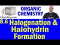 Organic Chemistry: Halogenation and Halohydrin Formation