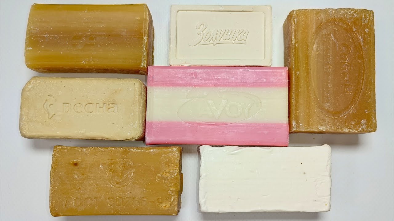 Cutting laundry soap 🔪ASMR SOAP🧼Резка хозяйственного мыла.