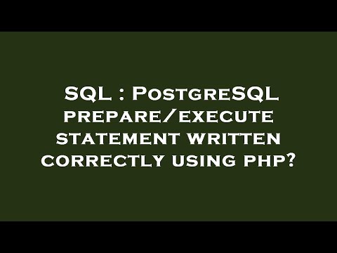 SQL : PostgreSQL prepare/execute statement written correctly using php?