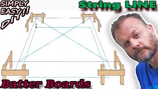 Setting Batter Boards Running String Line 🚧 Building A Workshop