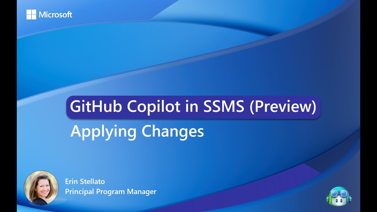GitHub Copilot in SSMS (Preview) - Applying changes to the editor - YouTube