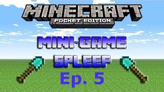 Minecraft Pocket Edition Minigames : Spleef! w/ Tom and Friends - Ep. 5 - THE LUCKY 5!
