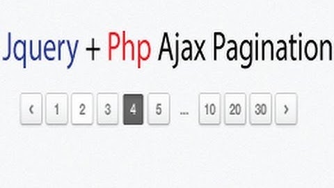 Advanced Jquery Pagination using Ajax and php - Querying the ajax page - Part1