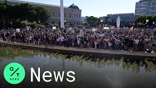 Several hundred people protested in spain's capital madrid on sunday
against virus rules and restrictions amid a surge of cases
nationwide.chanting "freedom"...