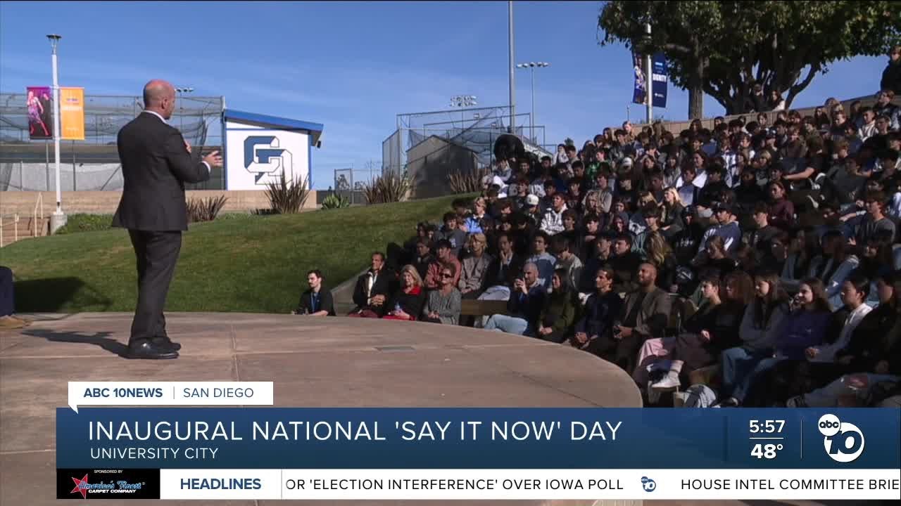 Event held at La Jolla Country Day School to mark 'National Say It Now Day'